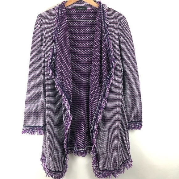 St. John Collection Purple Long Coat M - Picture 6 of 15